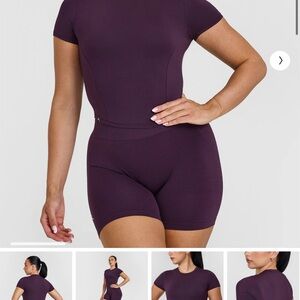 Oner Active Purple Fitted Short Sleeve Crop Top